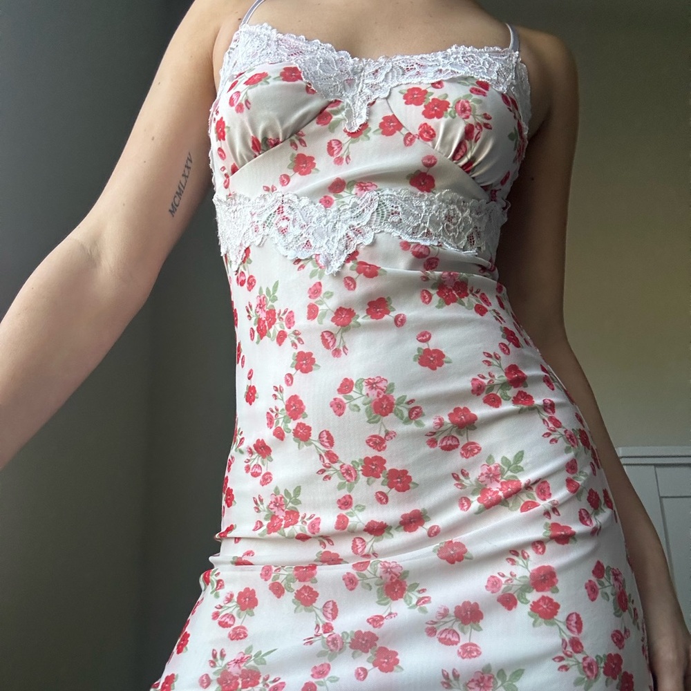 floral lace tiger mist mini dress